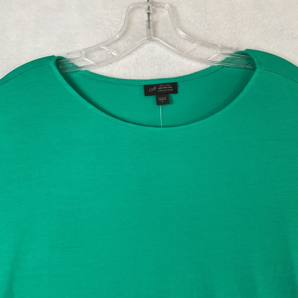J.Jill Wearever Bright Jade Green Dolman Sleeve Scoop Neck Top NEW Small - Picture 8 of 10